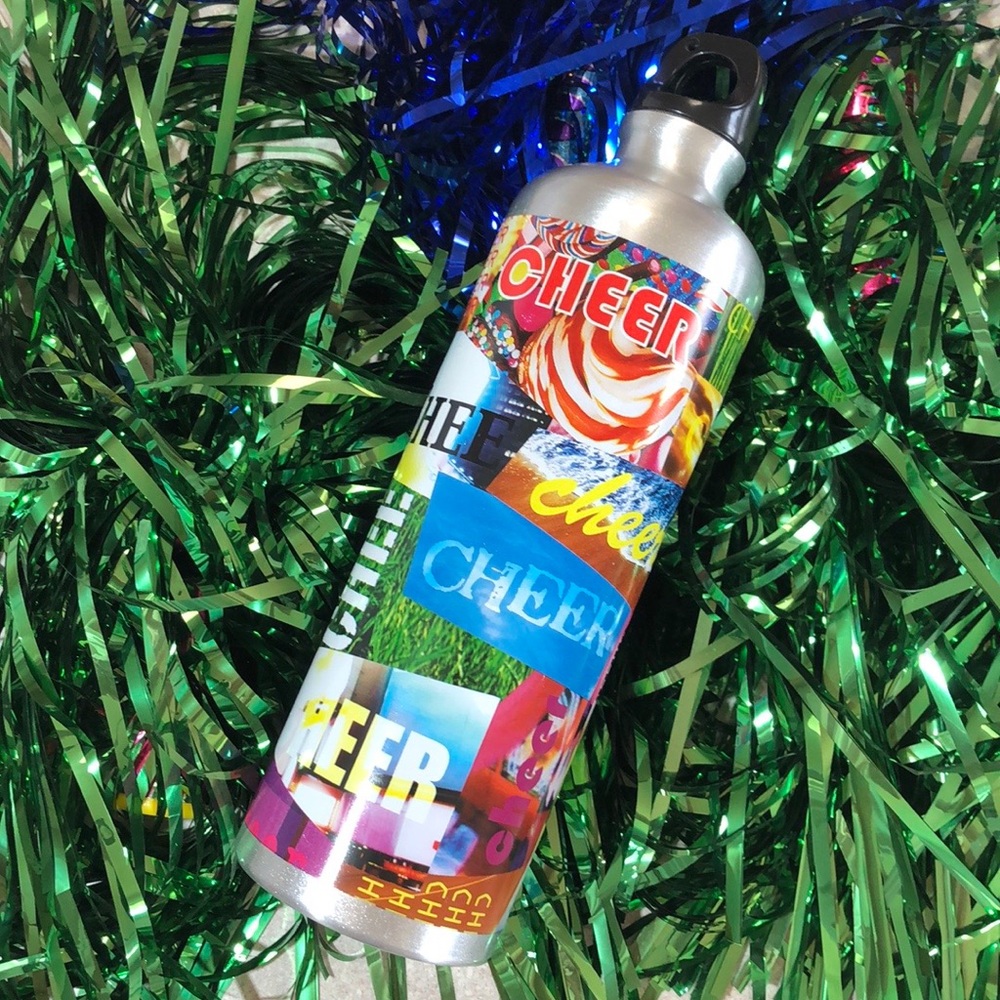 ‼️PRICE DROP‼️ Metal reusable “CHEER” bottle.